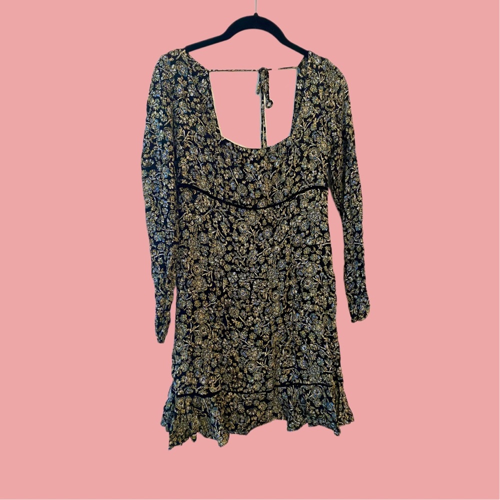 Free People Black Floral Mini Dress